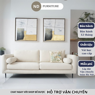 Ghế sofa nỉ cao cấp ND Furniture mặt đệm êm ái đàn hồi với thiết kế đơn giản phù hợp chung cư mini bảo hành 12 tháng