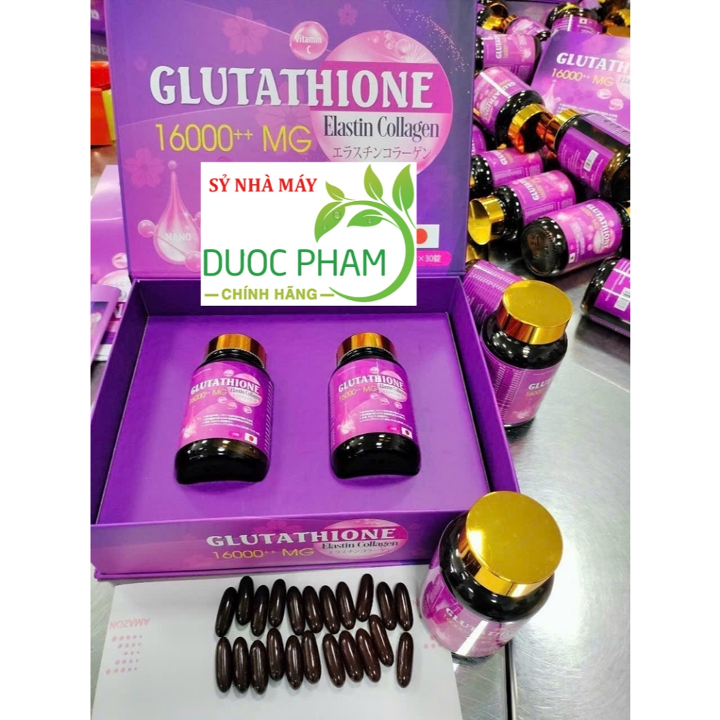 Viên Uống GLUTATHIONE 18000mg viên uống trắng da cấp tốc giảm nám mờ thâm ngừa lão hóa