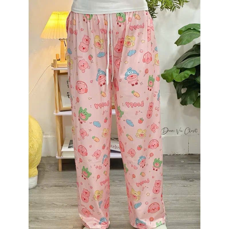 Quần Dài Mặc Nhà Mèo Hồng Siêu Cute Dành Cho Nữ hoạt hình | BigBuy360 - bigbuy360.vn