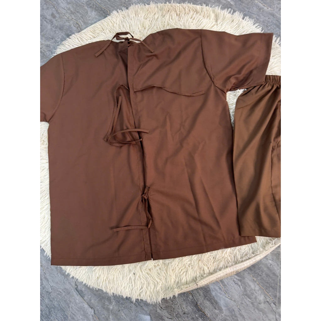 Quần áo massage, bấm huyệt, xông hơi trị liệu nam nữ có DÂY BUỘC sau lưng, quần áo bệnh nhân vải non mát mịn