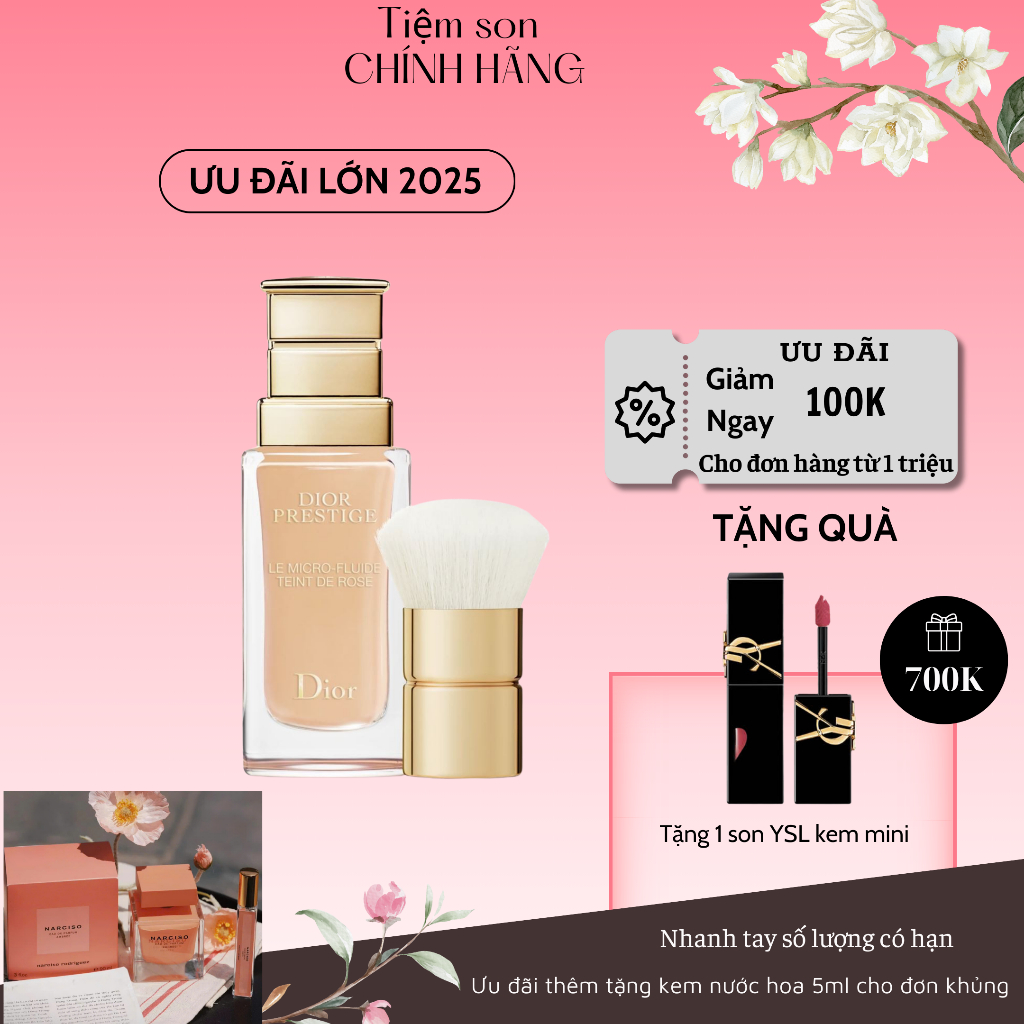 Kem nền Di. or chính hãng cao cấp mềm mịn độ che phủ tốt