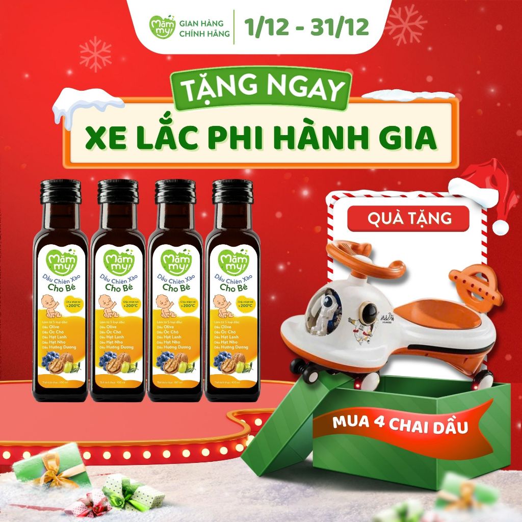 Combo Dầu Chiên Xào Cho Bé Mămmy 100Ml Chịu Nóng Trên 200 Độ C, Làm Từ 5 Loại Dầu Tốt Lành