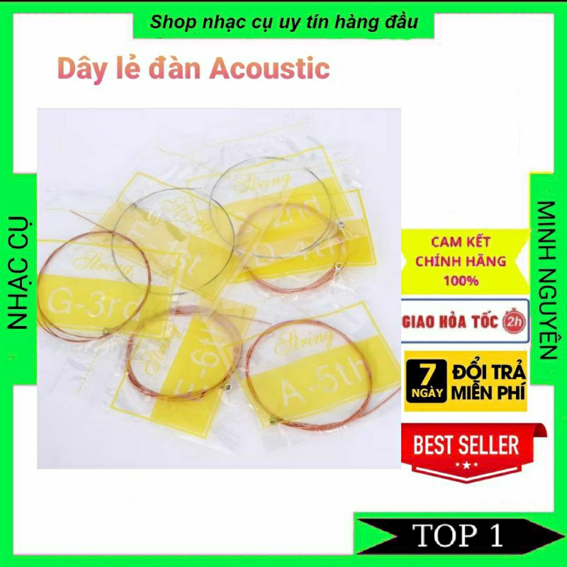 Dây lẻ đàn Guitar Acoustic (1,2,3,4,5,6) chất lượng