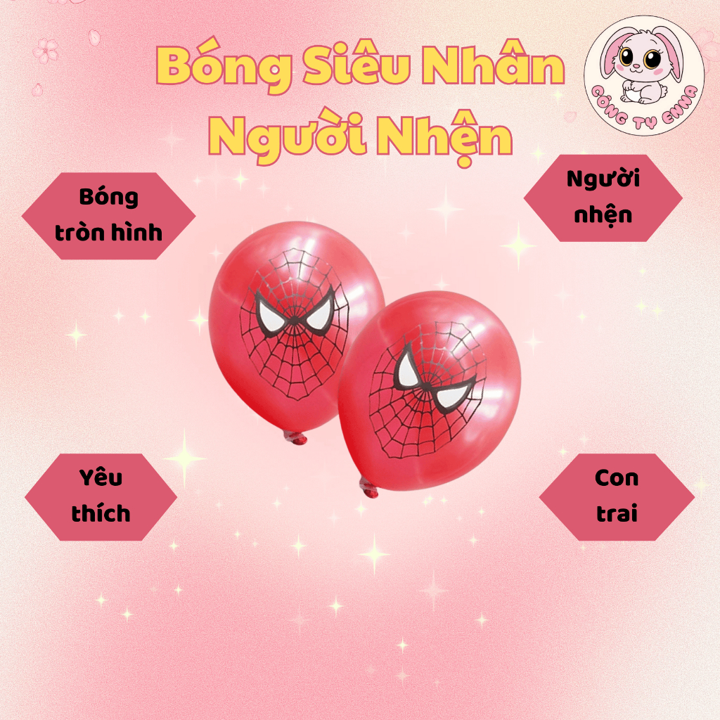 [Freeship + Voucher] Bong Bóng Tròn in hình Siêu Nhân Người nhện
