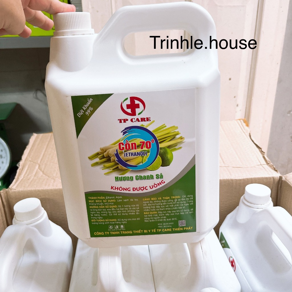 Hoả Tốc 2h Can Cồn sát khuẩn y tế 70 độ 5 lít- bình cồn 90 độ  Phamapro chuẩn loại 1 hương chanh sả