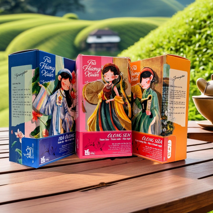 Hộp Trà Ôlong (Oolong) Mộc Sơn 100g Nguyên Chất hậu vị ngọt phù hợp làm quà tặng biếu Tết
