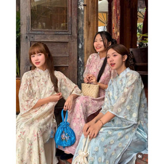  Mèo Mỡ Bigsize — Set áo dài cách tân bigsize nữ hoa nổi bạch vũ tết 2025 60-95kg 