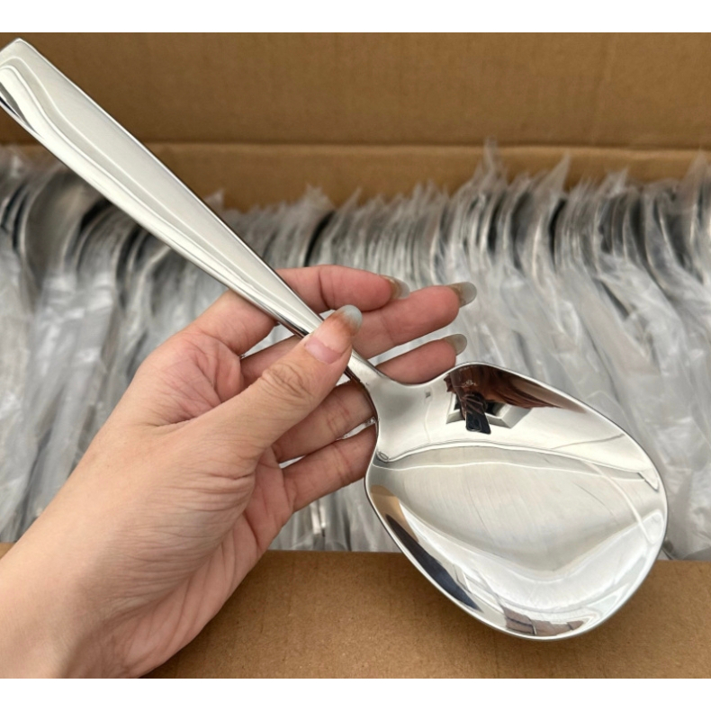 Muỗng inox lớn hàng cao cấp muỗng inox 316 dùng làm muỗng ăn salad muỗng cơm lớn