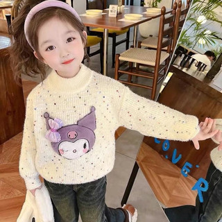  Áo len kuromi bé gái mùa thu đông phong cách nước ngoài trẻ em mùa đông dày dặn đế áo len dệt kim 