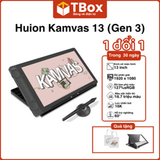 Máy tính bảng vẽ HUION Kamvas 13 (Gen 3) có màn hình, Màn hình vẽ đồ họa kính chống xước 13,3 Inch