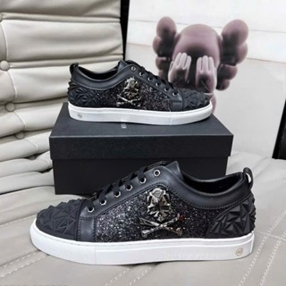 Giày thể thao sneaker nam nữ Philipp Plein kim tuyến tag đầu lâu hợp Kim Đủ 2 tag (Video Ảnh Shop Quay) (Full Box)