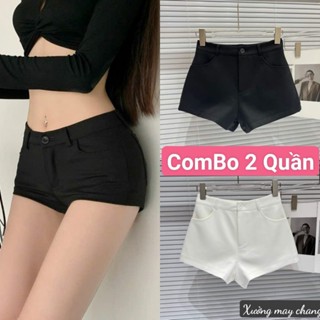 COMBO 2 Quần Đùi Ngắn Cạp Thấp Chất Vải Umi Hàn Co Dãn 4 Chiều Quần Short Nữ Dance Lưng Cao Tôn Dáng Cho Nữ
