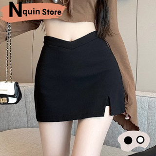 Chân váy dáng chữ A xẻ đùi ôm body, Quần váy ngắn lưng cut V xẻ đùi có khóa kéo chất vải poly dài dặn ôm dáng sexy