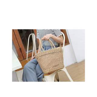 Túi Cói Đan Ô Vintage Form Cứng Cáp