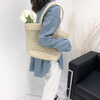 Túi Cói Đan Ô Vintage Form Cứng Cáp