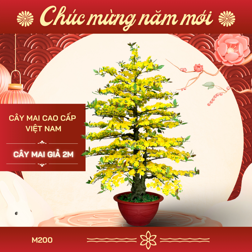 Cây mai giả cao cấp 2m 2m5 3m sản xuất tại Việt Nam