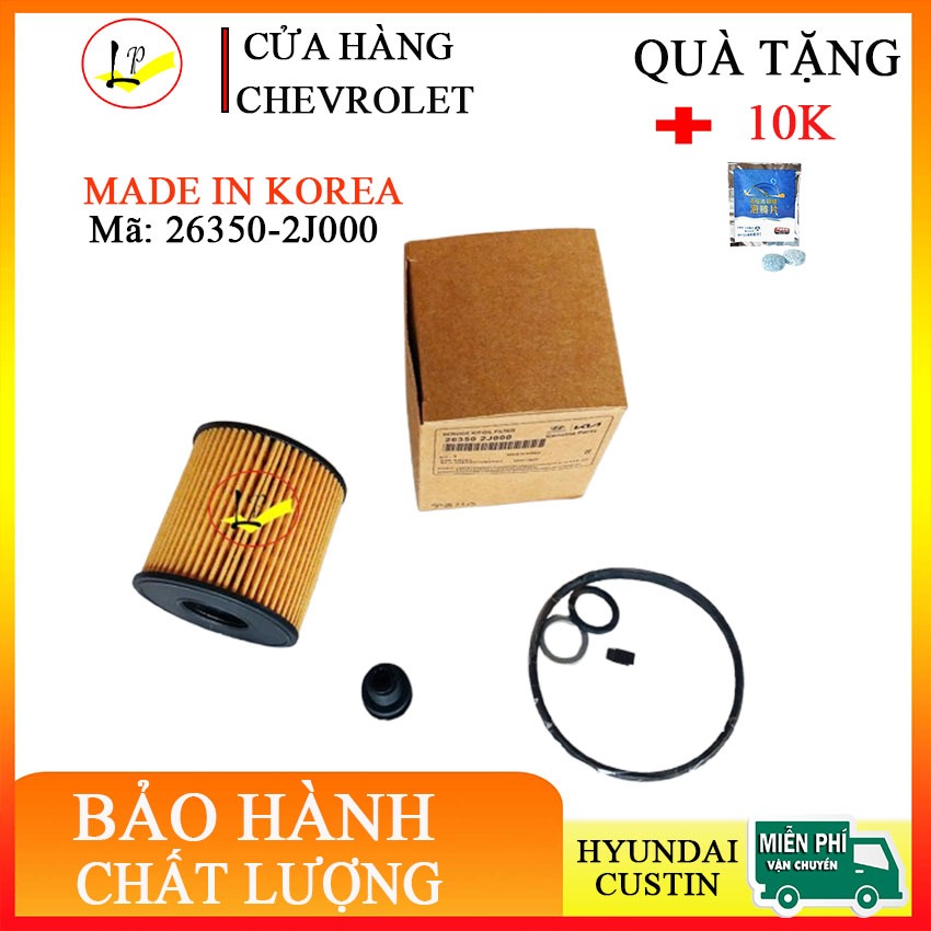 Lọc nhớt giấy hyundai custin mã 26352-2J000 động cơ máy 2.0|phutungotolienphuong