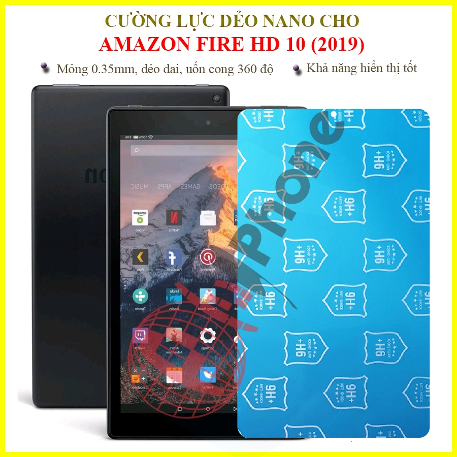 Dán cường lực dẻo nano trong suốt cho Amazon Fire HD 10 (2019)/fire HD10 9th