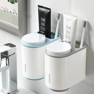 Hộp Đựng Bàn Chải Đánh Răng Ecoco, Kệ Đựng Nhà Tắm, Giá Treo Bàn Chải Cốc Hút Từ Tính Dính Tường