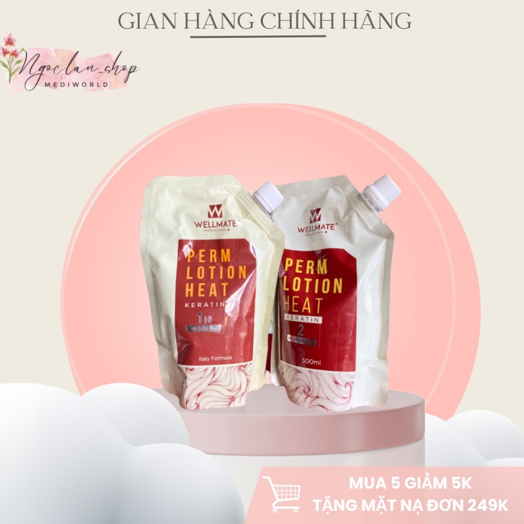 THUỐC UỐN NÓNG KERATIN WELLMATE [CẶP 2 BỊCH]