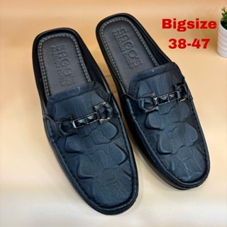  Giày Sục Nam bigsize 38-46 Da Bò thật 100% Sục nam trẻ trung năng động Màu Đen S29 Giày hở gót da mềm mại BH 12 tháng 