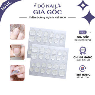 Miếng dán móng giả dán nail box silicon trong suốt siêu chắc 1 tờ 24 miếng