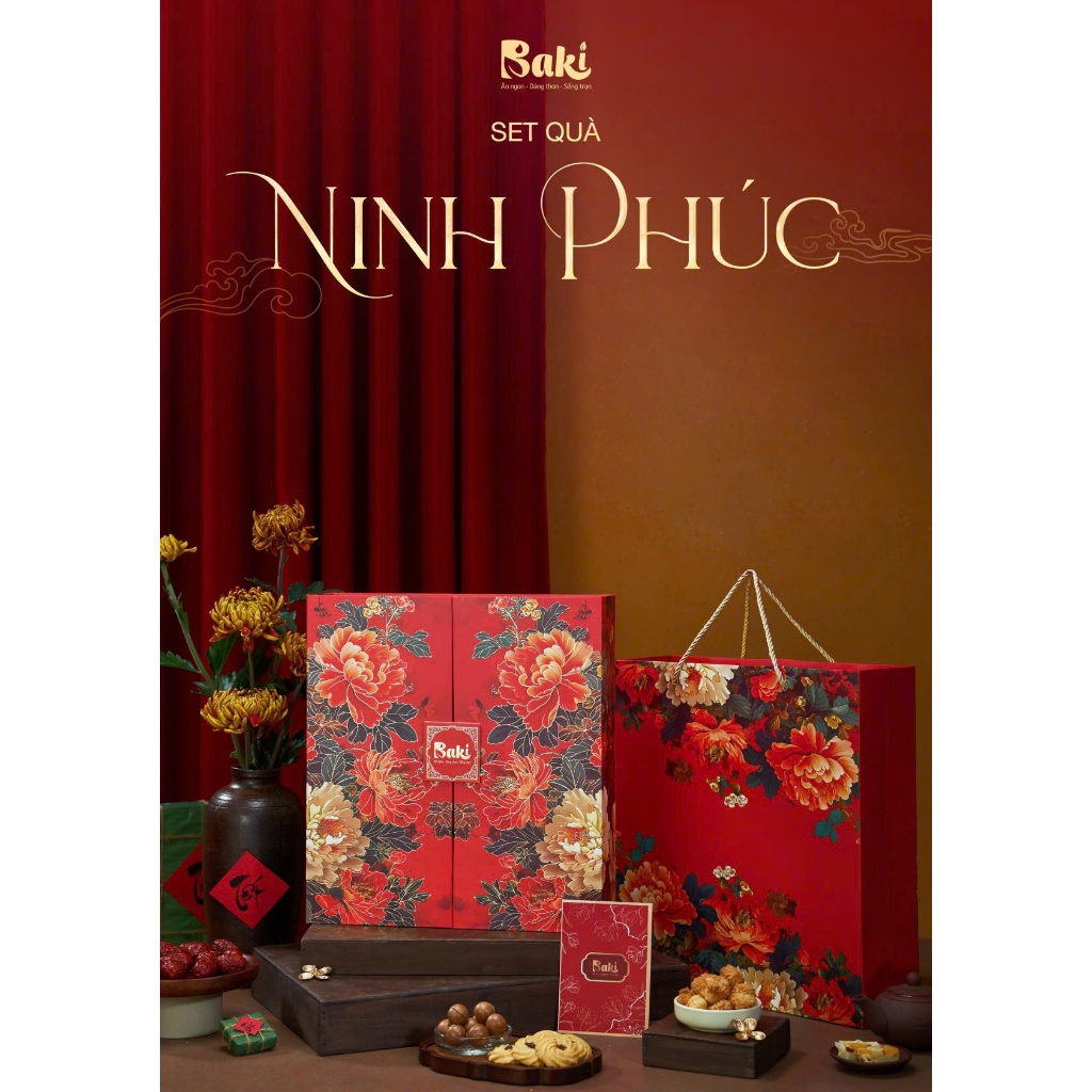 Hộp quà tết 2025 Baker Baking set quà tết hạt dinh dưỡng bánh healthy tặng đối tác doanh nghiệp gia đình