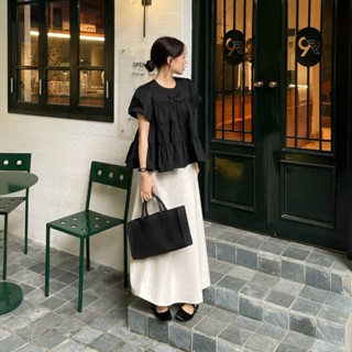 Chân váy linen dáng dài, Chân váy linen xòe xẻ sau