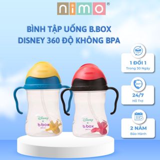 Bình uống nước B.Box phiên bản Disney 240ml có van chống sặc, có tay cầm, không chứa BPA an toàn cho bé tập uống nước