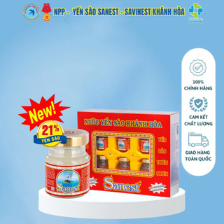  Nước Yến Sào Khánh Hòa Sanest Lọ 70ml Không đường   21%  Hộp 6 Lọ 029H6 CHÍNH HÃNG 