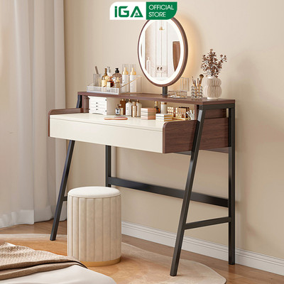 Bàn trang điểm kèm gương đèn LED thông minh thương hiệu IGA - Gm175