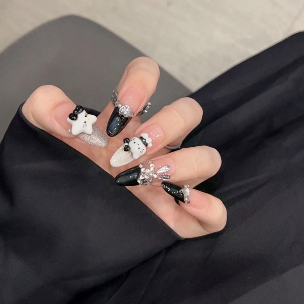 Ảnh 4 của Móng tay giả BEABIAI Nailbox thủ công tinh xảo, kiểu dáng mắt mèo, gắn charm sang chảnh