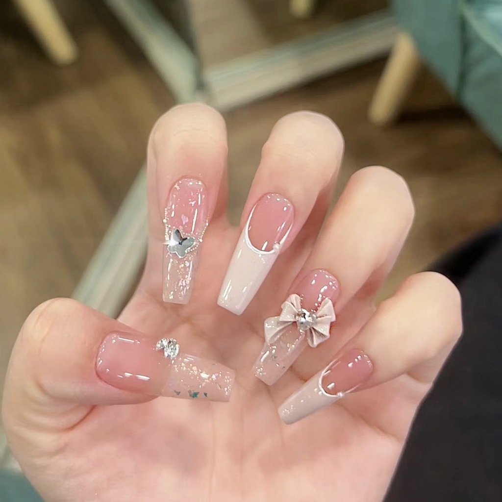 Ảnh 3 của Móng tay giả BEABIAI Nailbox thủ công tinh xảo, kiểu dáng mắt mèo, gắn charm sang chảnh