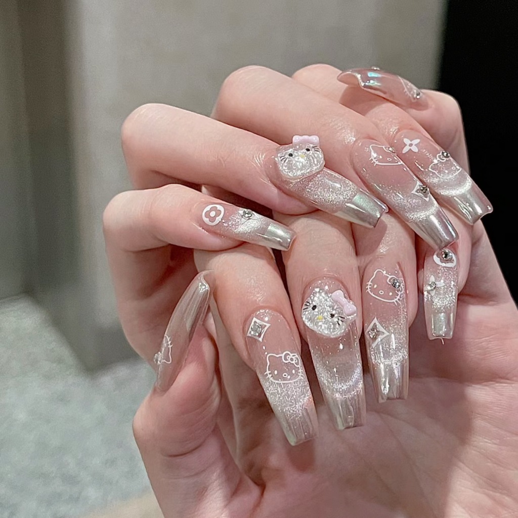 Ảnh 5 của Móng tay giả BEABIAI Nailbox thủ công tinh xảo, kiểu dáng mắt mèo, gắn charm sang chảnh