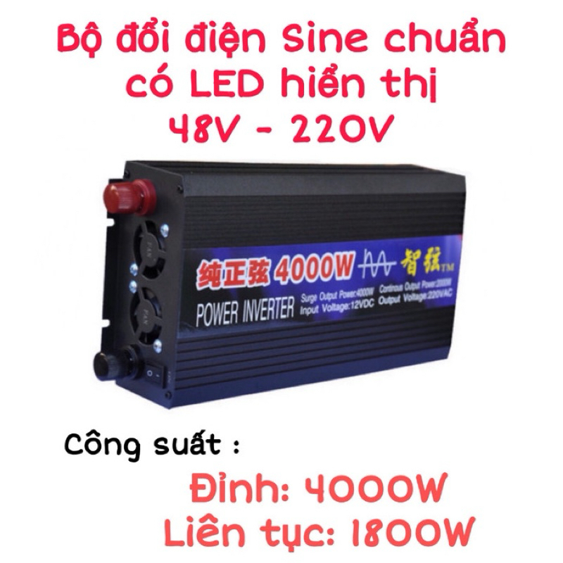 Bộ đổi điện sin chuẩn 4000W 48V sang 220V, ZX 48V - 4000W