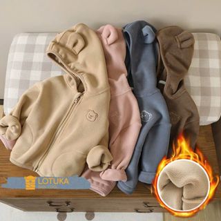  Áo Khoác Liền Mũ Lông Cừu Mịn 2 Mặt Ấm Áp Mềm Mịn LOTUKA Cho Bé Trai Bé Gái Áo Áo Thu Đông Quần Áo Trẻ Em 3-12kg 