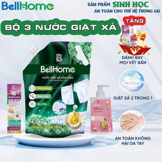    MUA 1 TẶNG 2  Túi Nước Giặt Xả Bell Home 4,2Kg Tặng Kèm Chai Xả Vải Khô 100ml & Nước Rửa Tay 500ml 