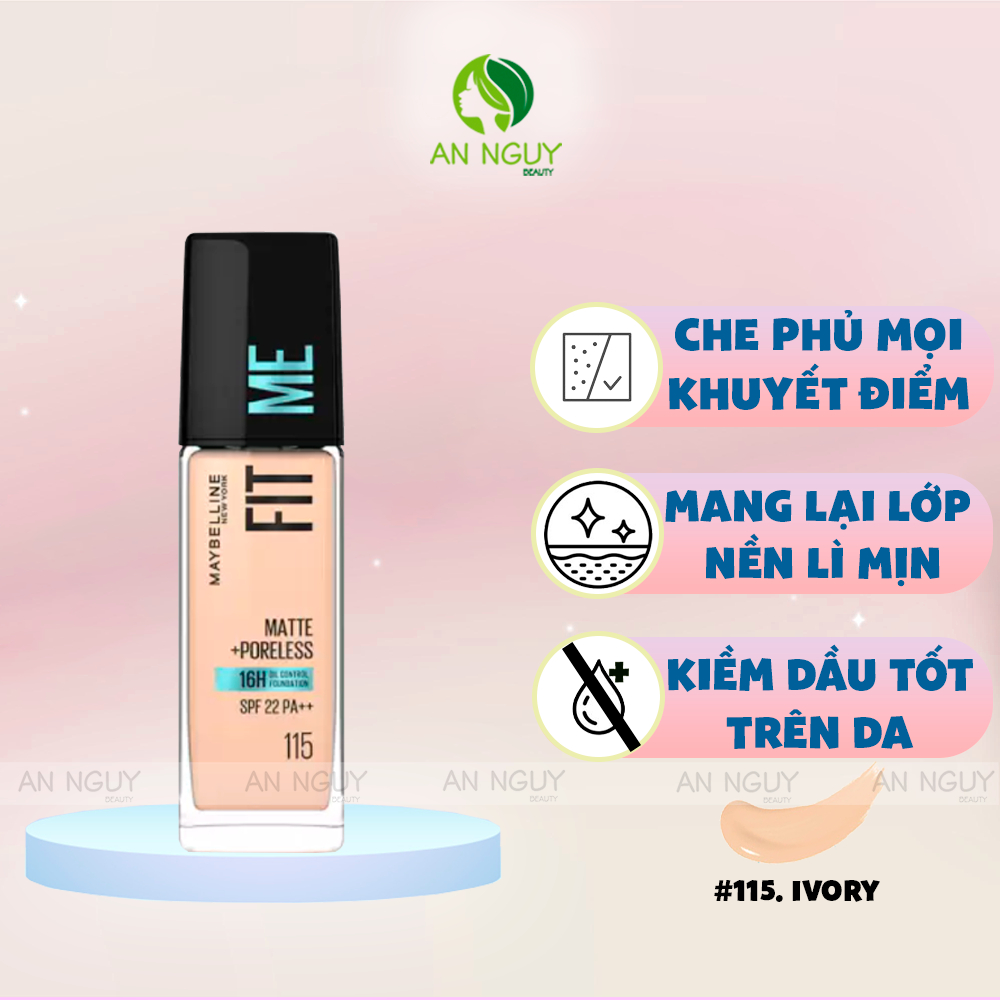 Kem Nền Maybelline Fit Me Matte + Poreless Foundation 30ml #Tone 115