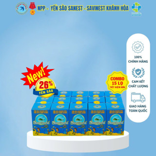 [Combo 15 lọ] Nước Yến sào Khánh Hòa Sanvinest (26% )dành cho trẻ em đóng lọ 62ml-