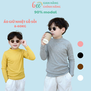 Áo giữ nhiệt bé trai Gee len tăm 6-60kg, cổ 3 phân giữ ấm tốt, áo thu đông gỗ sồi lót lông mềm mại, co giãn, thấm hút