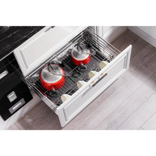 Giá xoong nồi inox 304, kệ úp nồi tủ dưới đủ ray giảm chấn và khay hứng nước, hàng chính hãng GEMANIVN