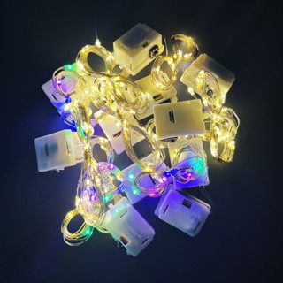   SẴN  Combo 100 Dây đèn led đom đóm - đèn fairylight sẵn PIN có chiều dài: 1m  màu vàng nắng 3 màu  