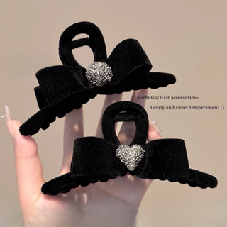 Kẹp tóc ngoạm cỡ lớn 13cm cho tóc dày đính hạt đen K212