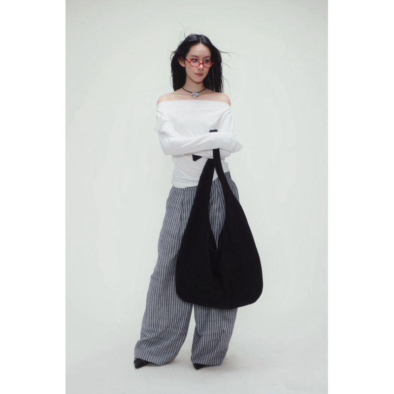 HALTER TOP - áo thun mỏng cổ thuyền co giãn CUDDLE/R