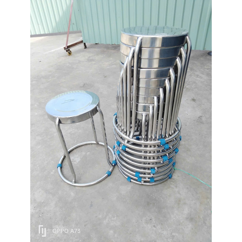 Combo 10 Ghế đẩu - ghế đôn cao 50cm (inox mặt ghế dày siêu chắc chắn, siêu bền,inox 100%
