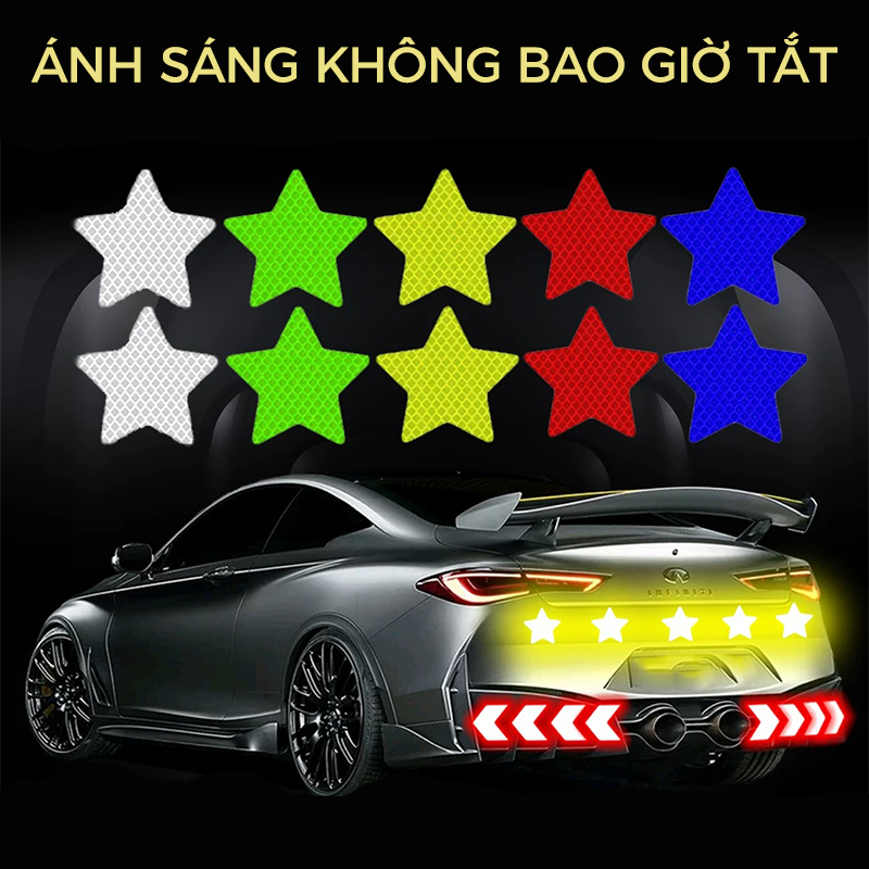 Chống va chạm Miếng Decal mũi tên dán phản quang đuôi xe ô tô và xe máy Miếng Dán Phản Quang Nhiều Màu Hình Mũ Bảo Hiểm