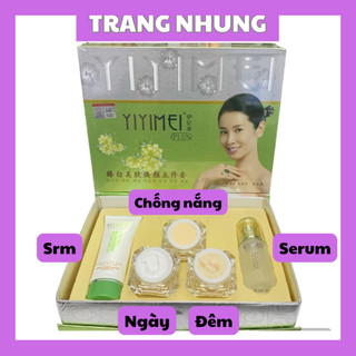 Bộ Yiyimei 5in1 mẫu mới dưỡng trắng da, mờ nám tàn nhang ( hàng cao cấp)