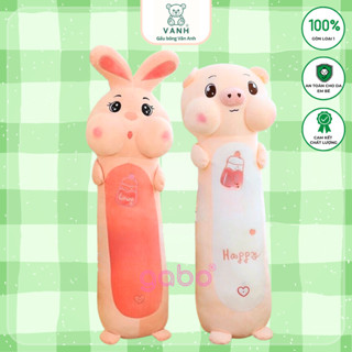 Gấu Bông Thỏ Má Phính, Gối Ôm Heo Má Phính, Hàng QC gối ôm cho bé gối ôm dài, hình thú, cute
