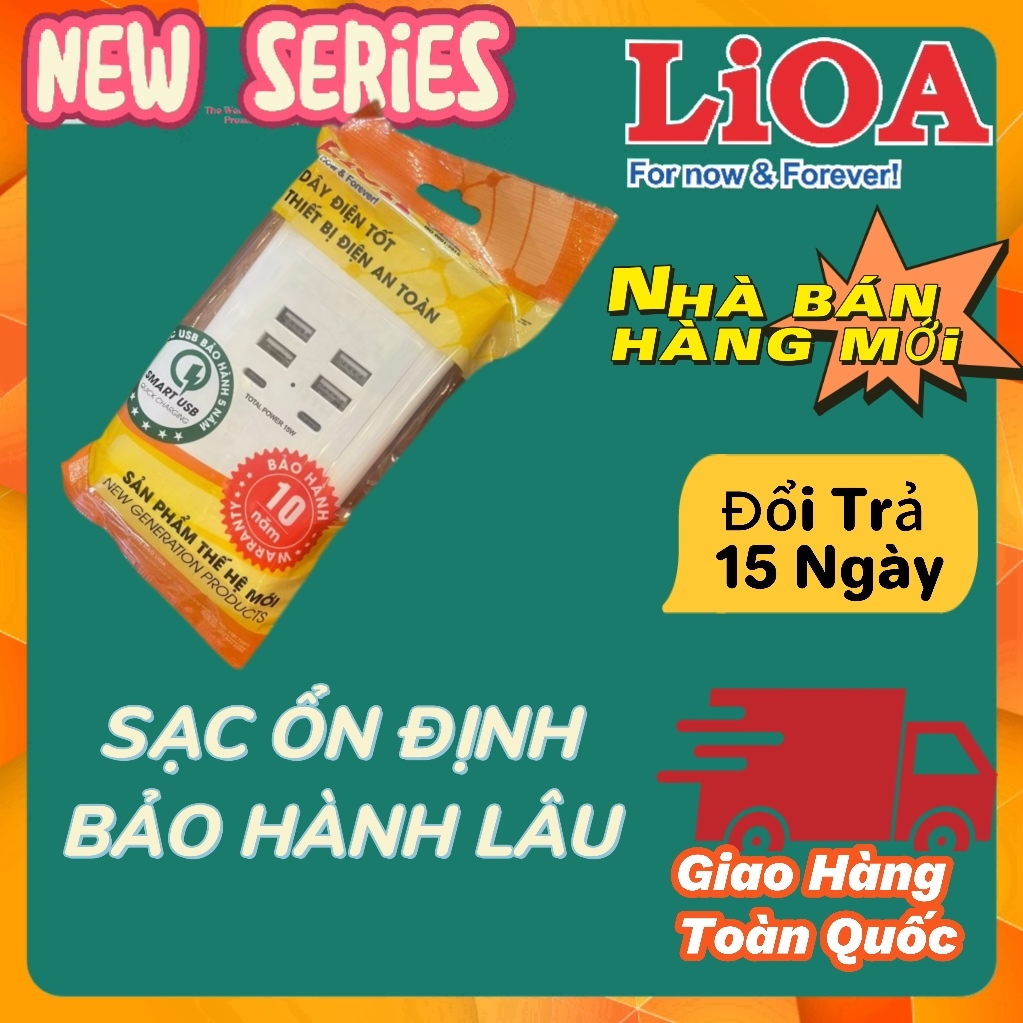 [ CHÍNH HÃNG LIOA ] Sạc Điện thoại . Sạc Nhanh Lioa usb -C . gắn âm tường Bộ sạc 15w Lioa