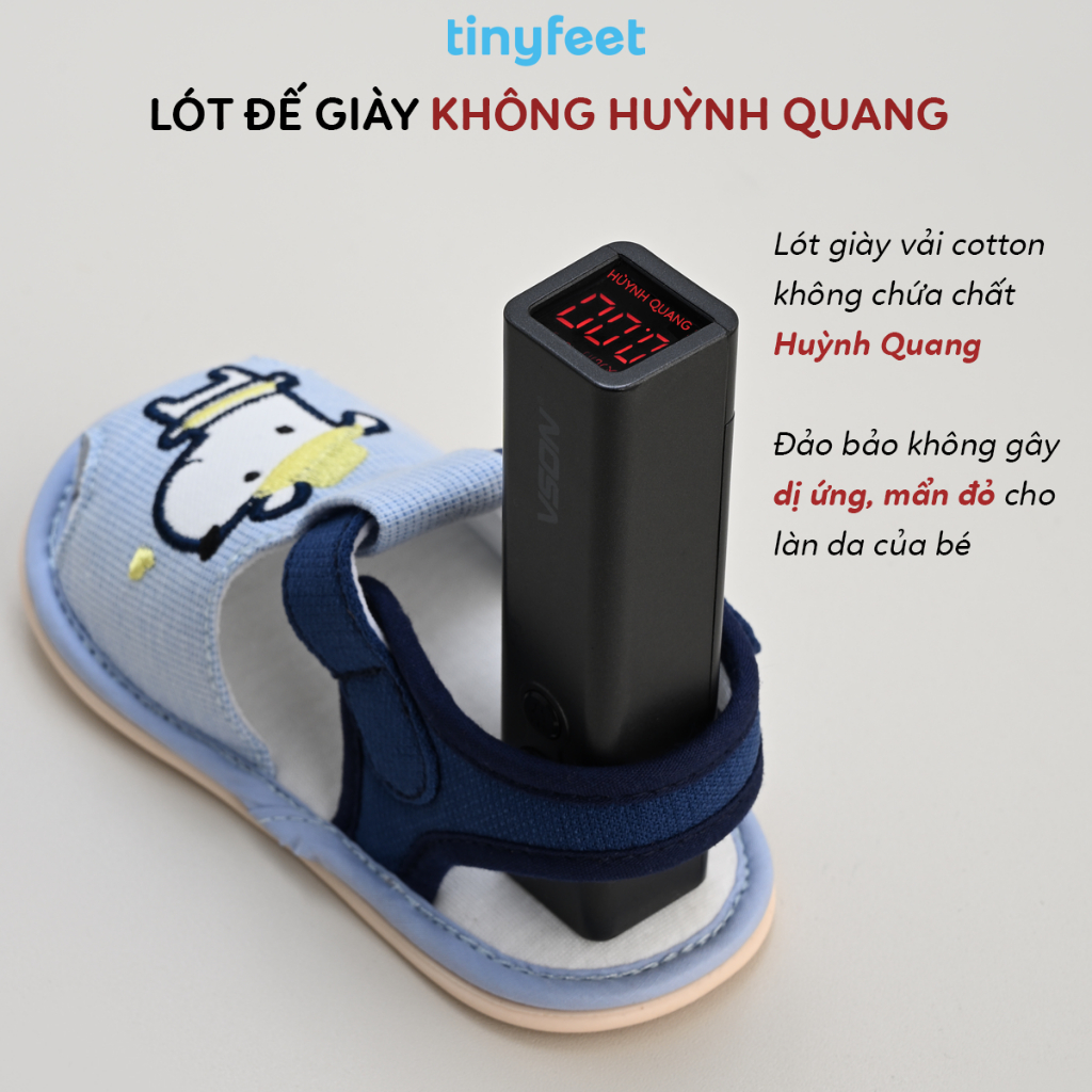 Sandal Tập Đi Cho Bé 1-3 Tuổi TINYFEET TN01 Vải Cotton Siêu Nhẹ, Chống Trơn Trượt | BigBuy360 - bigbuy360.vn